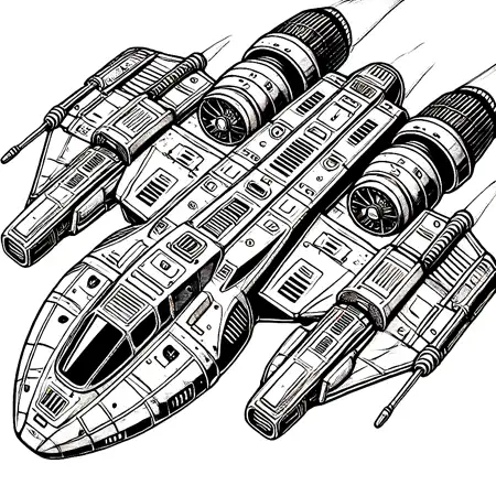 Space-Fighter Coloring Page