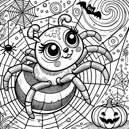 Halloween Spider Coloring Page