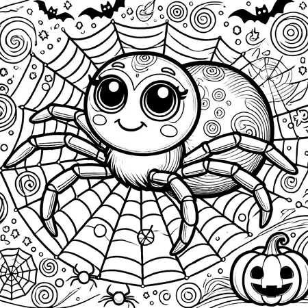 Ausmalbild – Halloween-Spinne